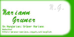mariann gruner business card