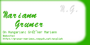 mariann gruner business card